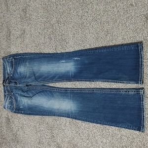 Distressed Bootcut Jeans